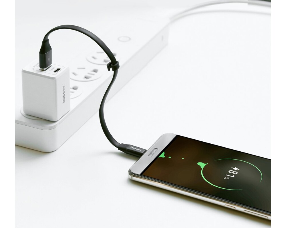 Кабел Baseus Nimble CATMBJ-01 USB Type C - USB-A Quick charge 2A 23см черен 4