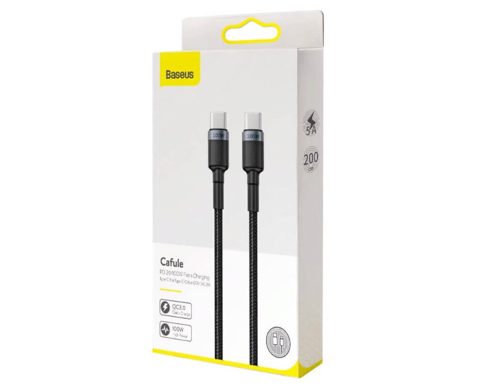 Кабел Baseus CATKLF-ALG1 Cafule USB-C към USB-C PD 2.0 100W 2м 5