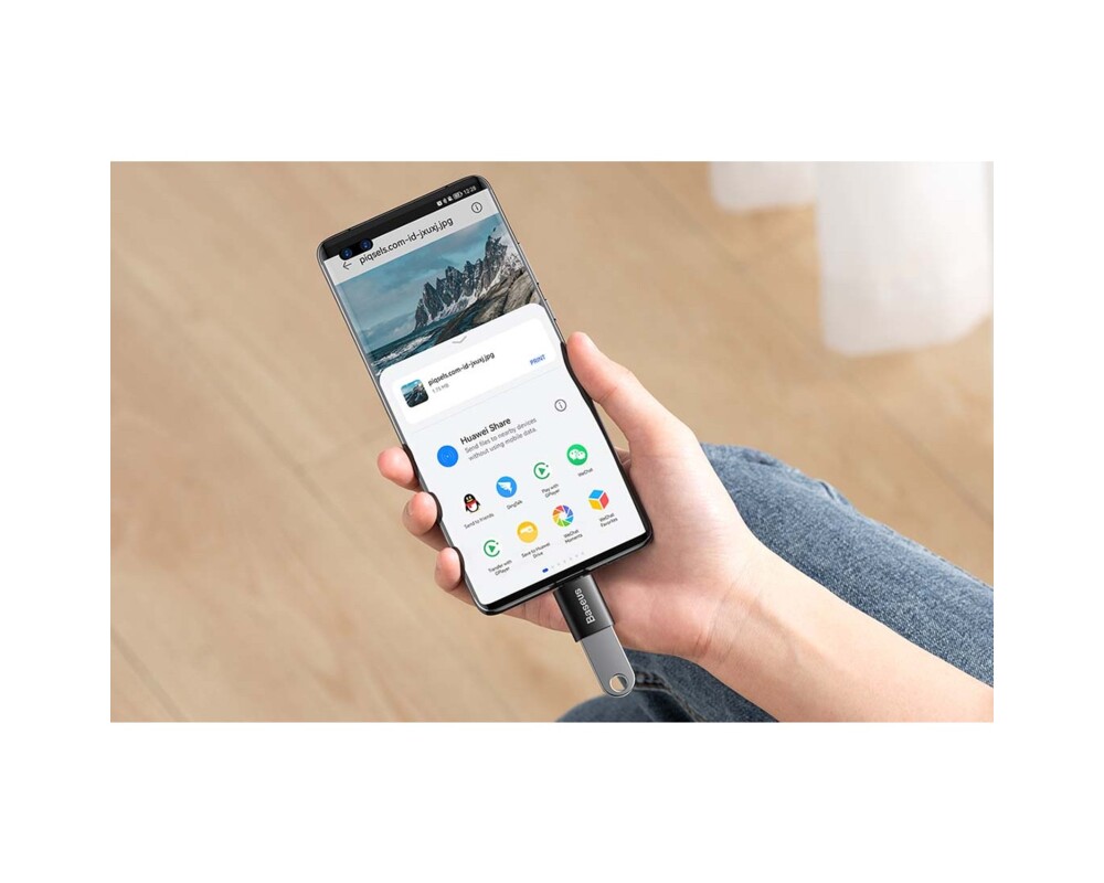 Адаптери Baseus Ingenuity ZJJQ000001 от USB-C мъжко към USB женско, черен 2