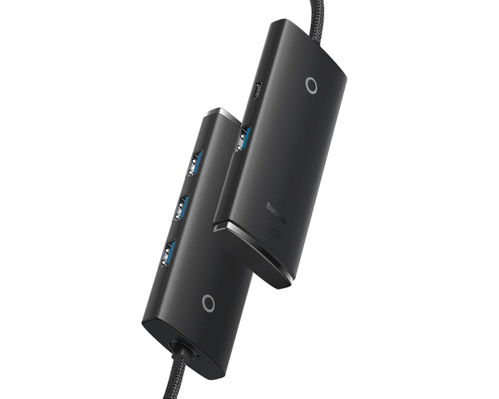 USB хъб Baseus WKQX030001 USB-A Lite Series 5в1, мултифункционален, 25см, черен 3