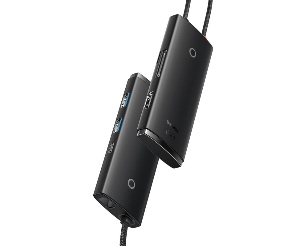 USB хъб Baseus WKQX050001 Type-C Lite Series 6 в 1, мултифункционален, черен 2