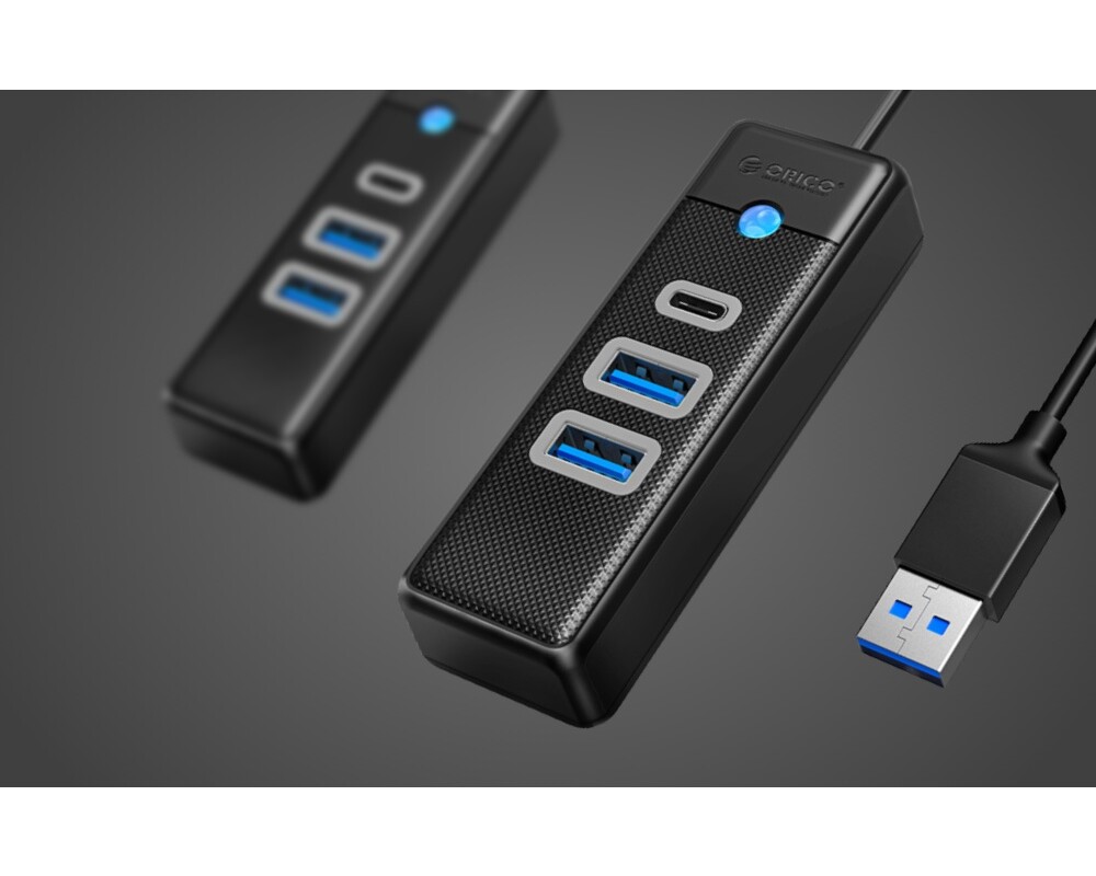USB хъб Orico PWC2U-U3-015-BK-EP USB-A към 2x USB 3.0 + USB-C - черен 10