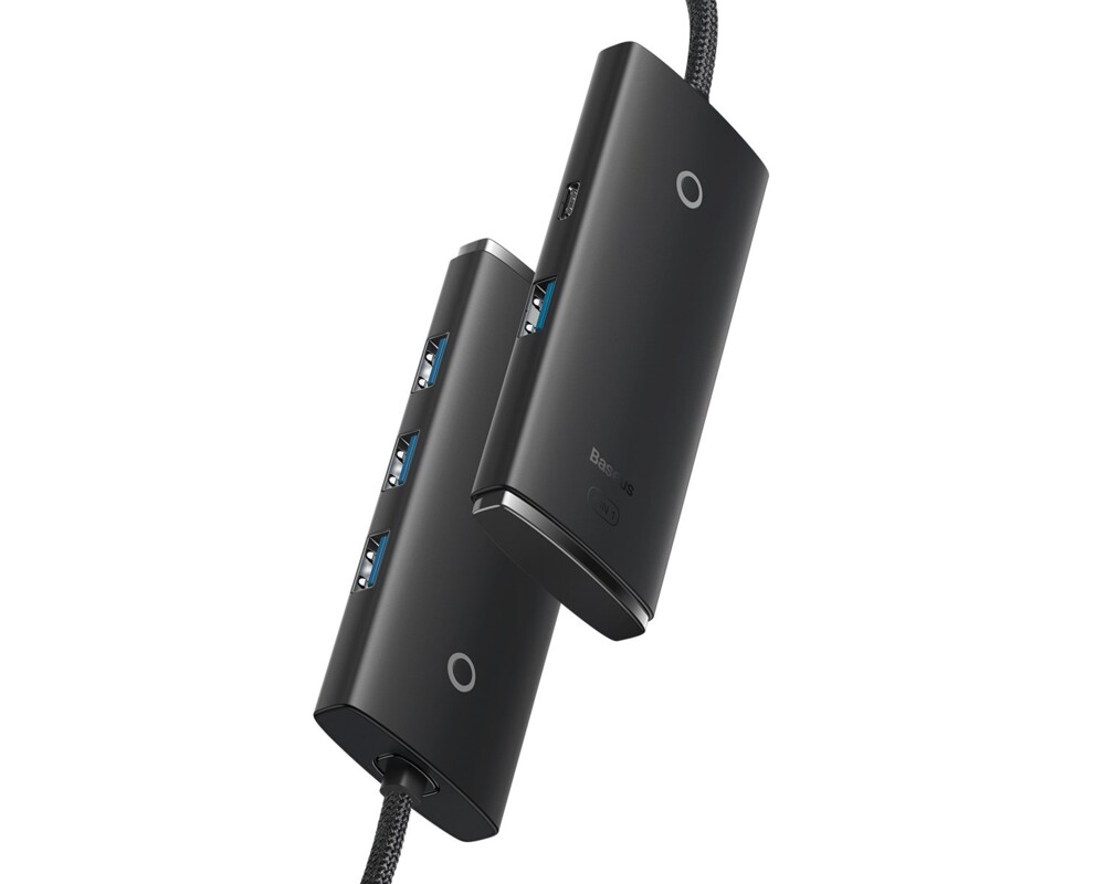USB хъб Baseus WKQX030101 USB-A Lite series 4в1, черен 2