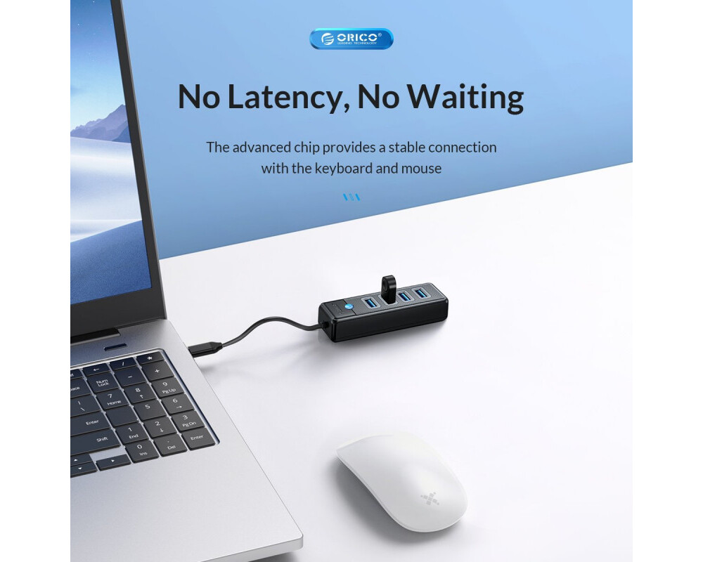 USB хъб Orico PWC2U-C3-015-BK-EP USB-C към 2x USB 3.0 + USB-C черен 4