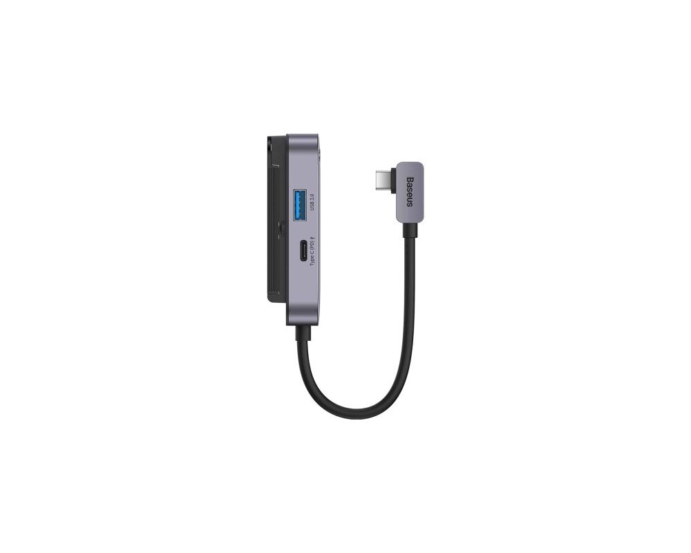 USB хъб Baseus PadJoy Series Hub 4 в 1 USB-C към USB 3.0 / HDMI / USB-C PD / Mini Jack 3,5 мм - сив 3