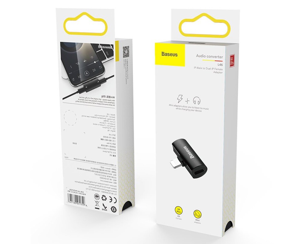 Адаптери Адаптер Baseus L46 Adapter от Lightning към 2x Lightning порта (женски) CAL46-01 - черен 7