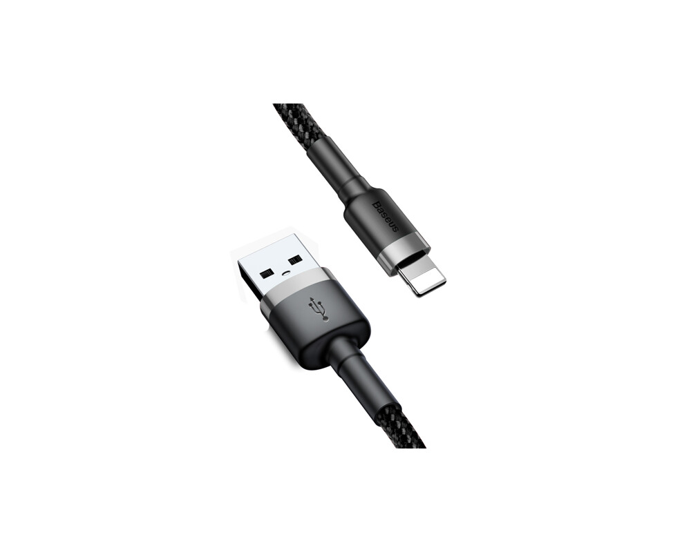 Кабел Кабел Baseus Cafule USB към Lightning Durable Nylon Braided Wire QC3.0 2A 3м CALKLF-RG1 - черен 2