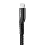 Кабел Кабел Baseus Fish Eye Spring Data Cable with Nylon Wire USB / Lightning 1м 2A CALSR-01 - черен 2
