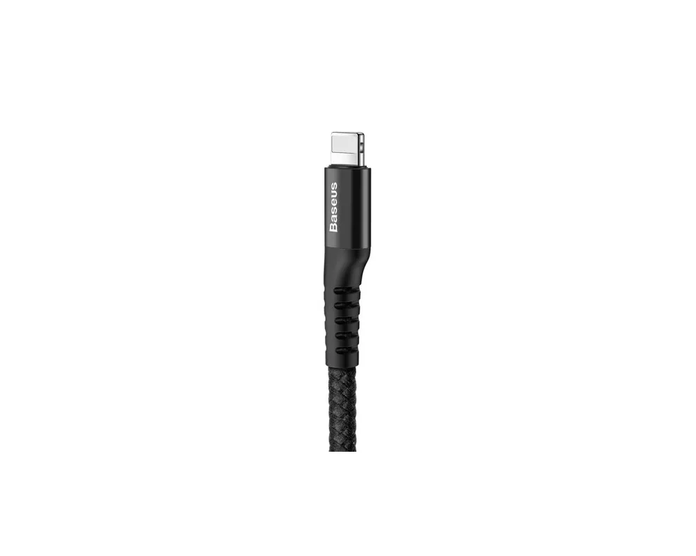Кабел Кабел Baseus Fish Eye Spring Data Cable with Nylon Wire USB / Lightning 1м 2A CALSR-01 - черен 2