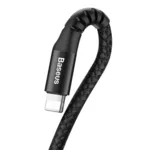 Кабел Кабел Baseus Fish Eye Spring Data Cable with Nylon Wire USB / Lightning 1м 2A CALSR-01 - черен 5
