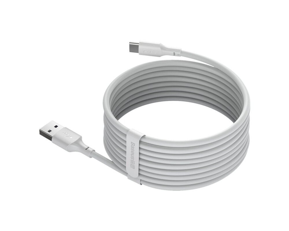 Кабел Baseus TZCATZJ-02 USB-A към USB-C за бързо зареждане 2 броя, 40W, 5A, 1.5м, бял 2