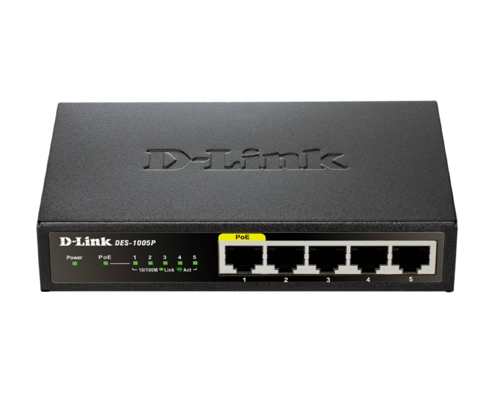 Switch (Комутатор) D-Link 5-Port Fast Ethernet PoE Desktop Switch 4