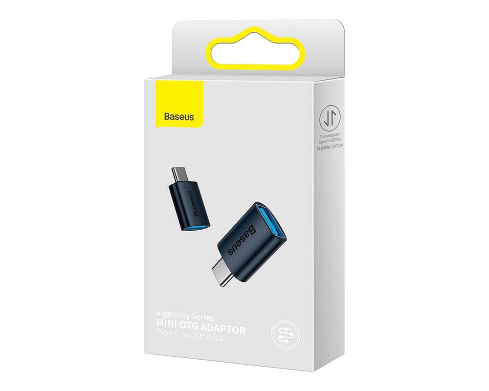 Адаптери Адаптер Baseus Ingenuity ZJJQ000003 от USB-C мъжко към USB женско, тъмносин 6