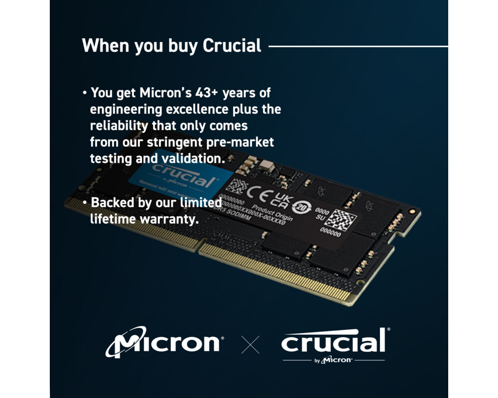 Памет Crucial 32GB DDR5-4800 SODIMM CL40 5