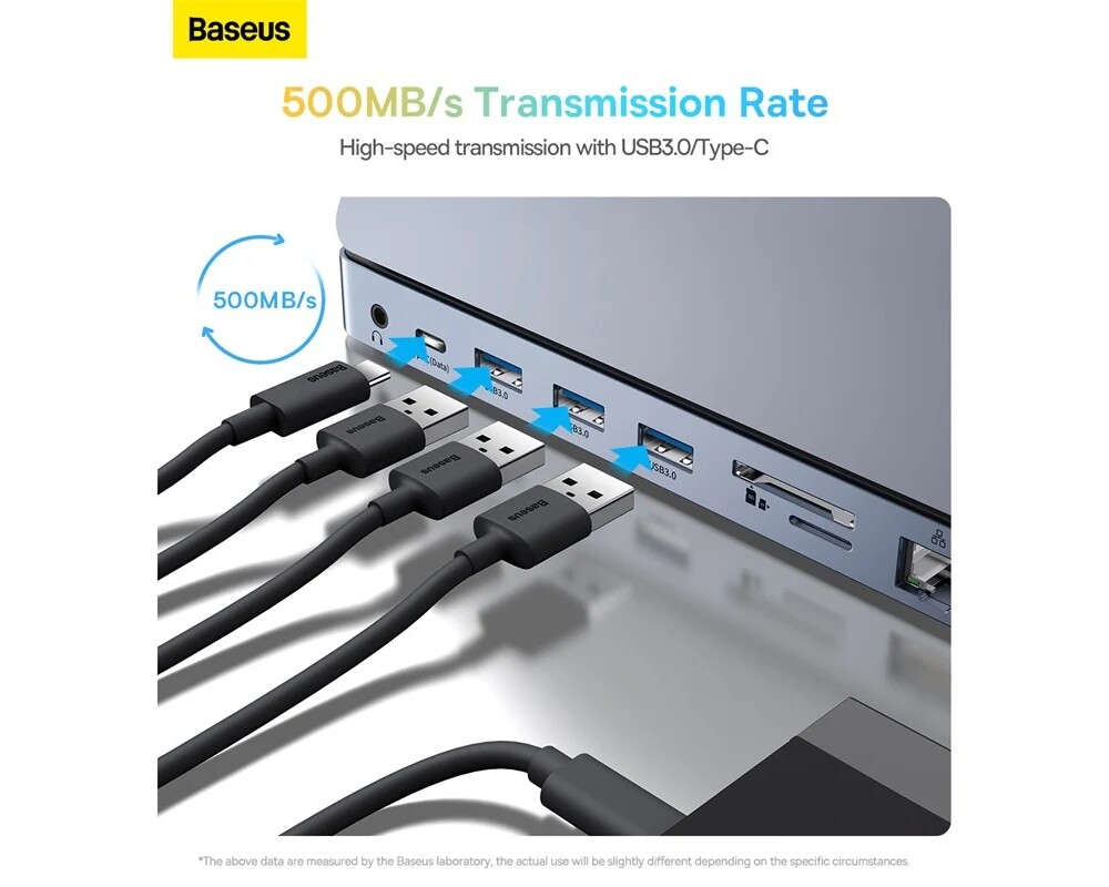 USB хъб Baseus EliteJoy Gen2 11-портов HUB Adapter WKSX030013 - сив 8