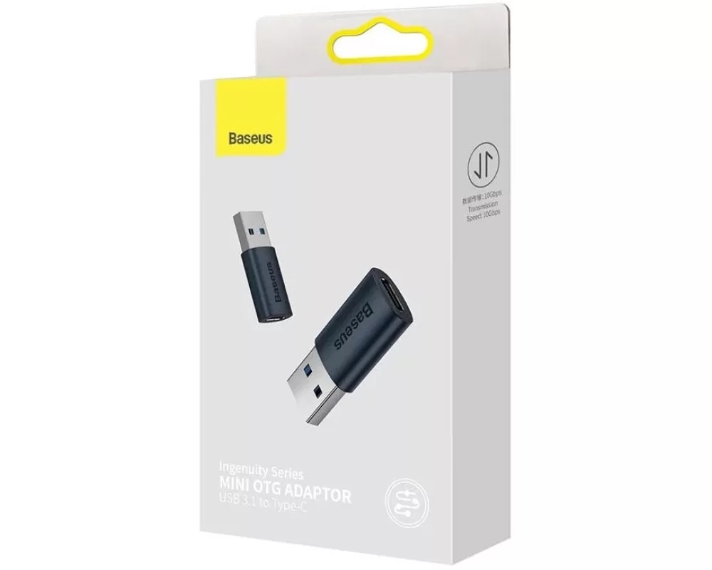 Адаптери Baseus Ingenuity USB-A мъжко към USB-C женско adapter OTG (USB 3.1) за мобилни устройства с USB-C порт ZJJQ000101 - черен 3