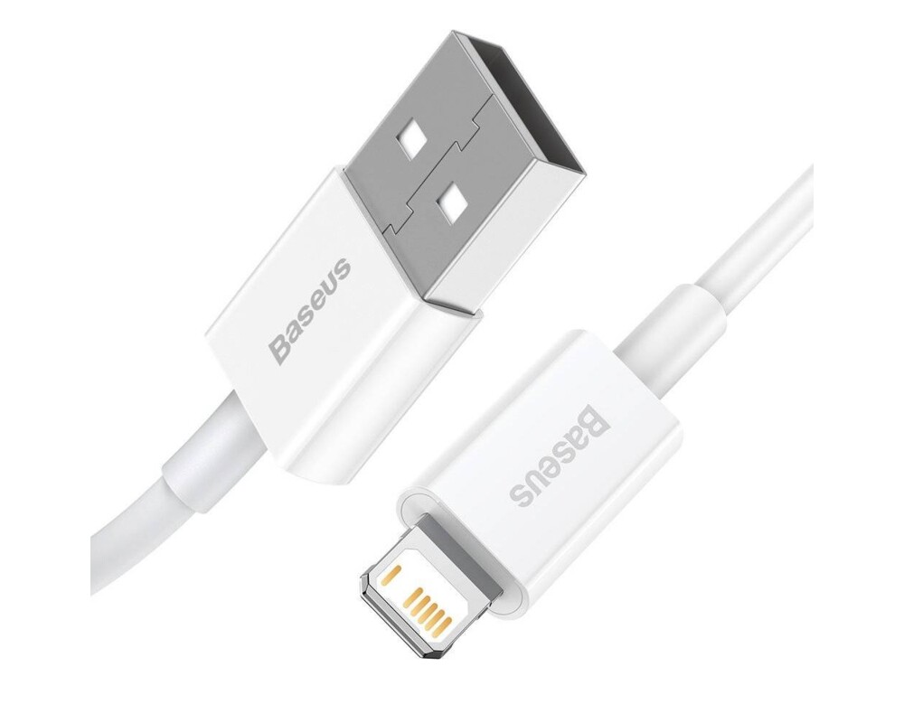 Кабел Кабел Baseus Superior USB-А към Lightning, 2м, бял 2
