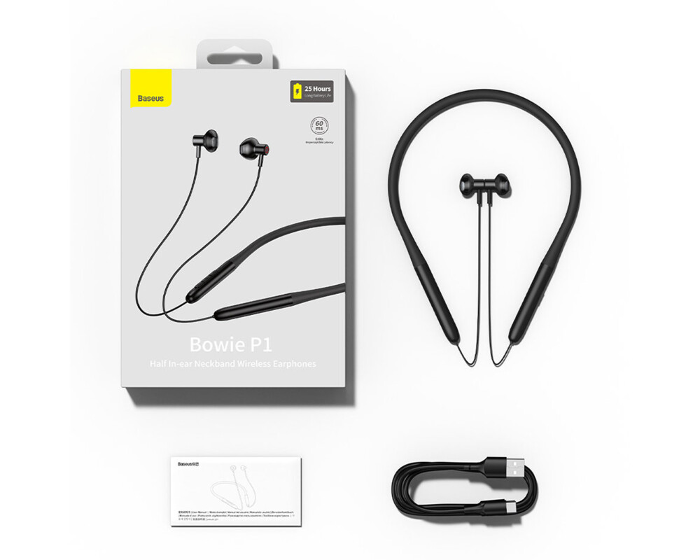 Слушалки Безжични Baseus Bowie P1 Neckband NGPB000001 - черни 13