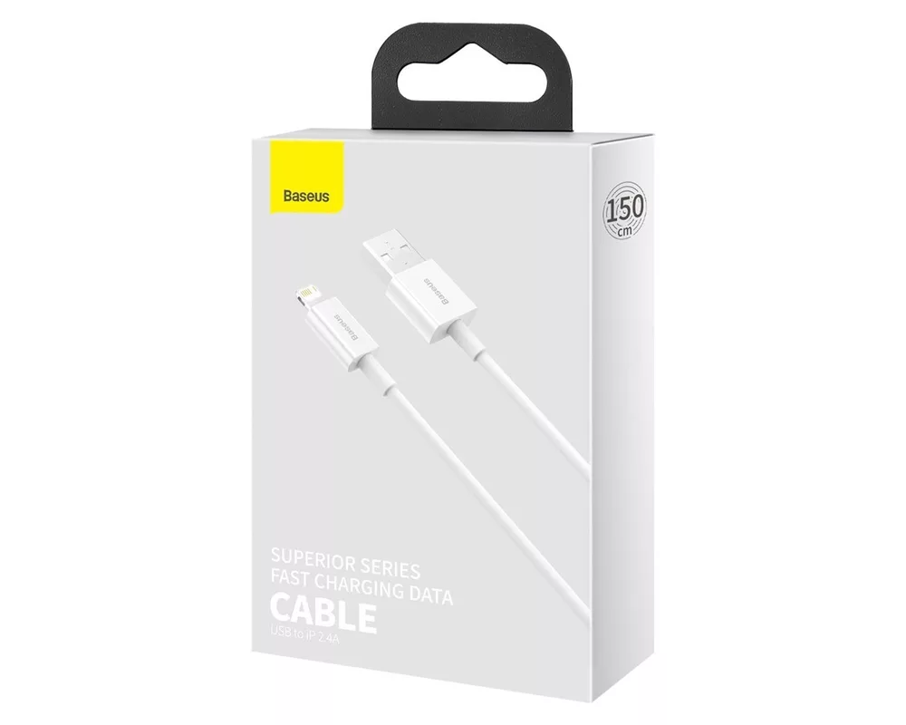 Кабел Кабел Baseus Superior USB към Lightning 2,4A 1,5 м CALYS-B02 - бял 5