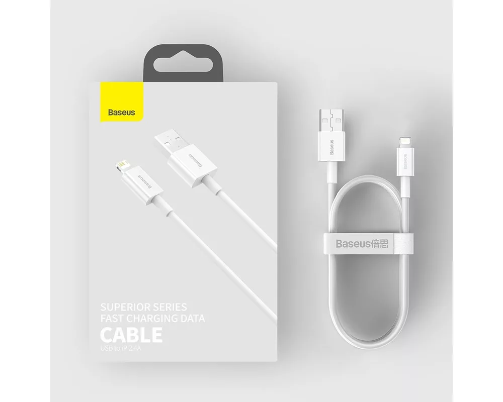 Кабел Кабел Baseus Superior USB към Lightning 2,4A 1,5 м CALYS-B02 - бял 12
