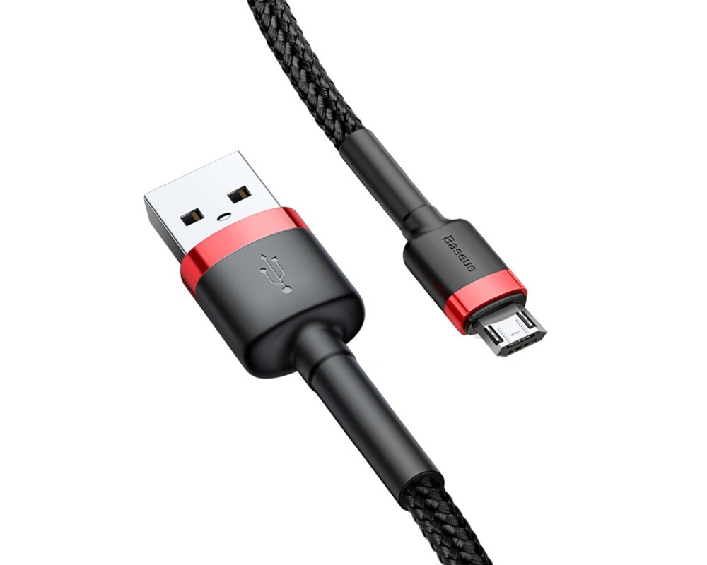 Кабел Кабел Baseus Cafule USB към micro USB 2A 3м CAMKLF-H91 - черен/червено 5