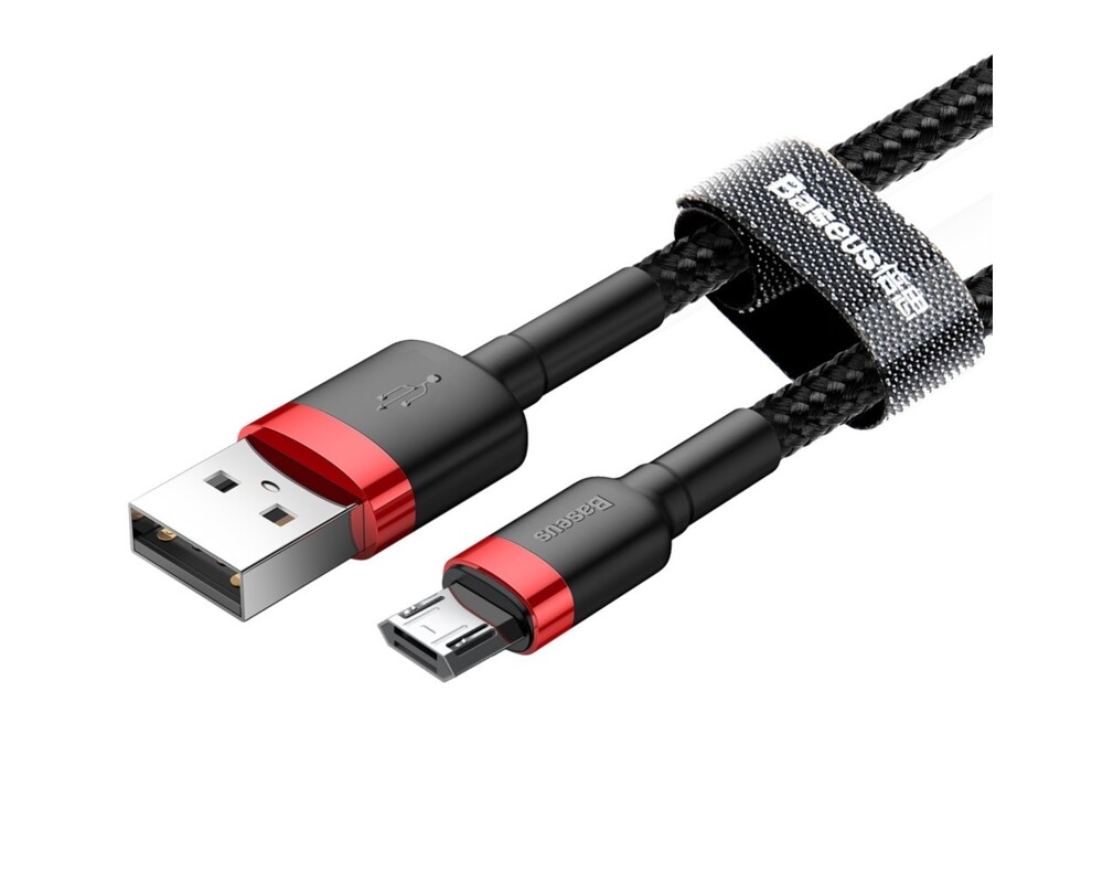 Кабел Кабел Baseus Cafule USB към micro USB 2A 3м CAMKLF-H91 - черен/червено 6