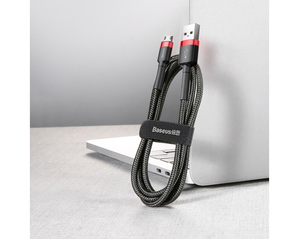 Кабел Кабел Baseus Cafule USB към micro USB 2A 3м CAMKLF-H91 - черен/червено 3