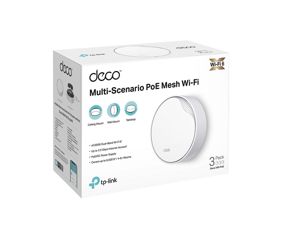 Рутер TP-Link Deco X50-PoE(3-pack) AX3000 5