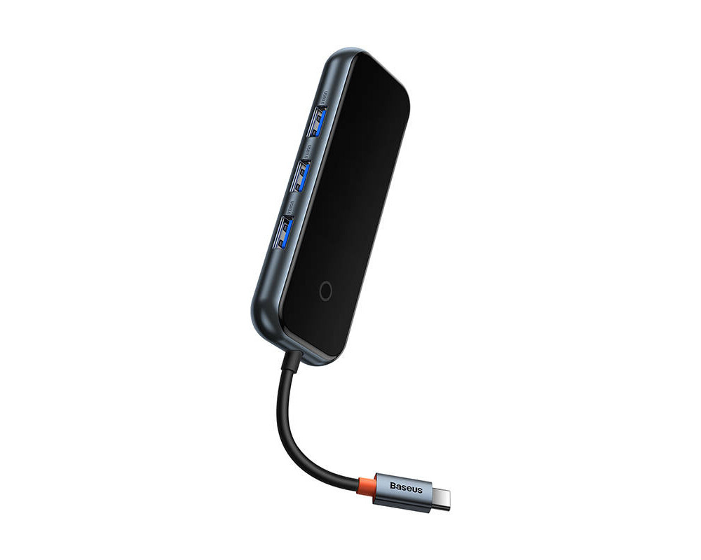 USB хъб Baseus AcmeJoy WKJZ010513 4-портов USB-C към 1xUSB-C / 4xUSB3.0 - тъмносив 13
