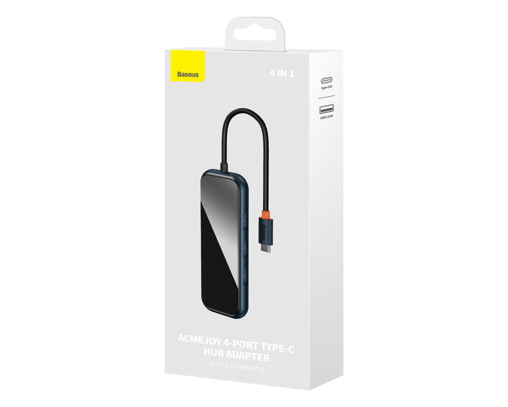 USB хъб Baseus AcmeJoy WKJZ010513 4-портов USB-C към 1xUSB-C / 4xUSB3.0 - тъмносив 8