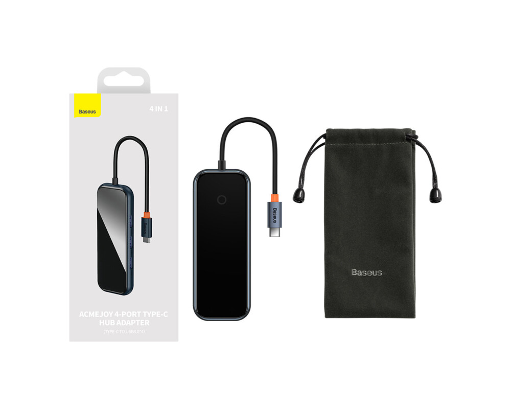 USB хъб Baseus AcmeJoy WKJZ010513 4-портов USB-C към 1xUSB-C / 4xUSB3.0 - тъмносив 7