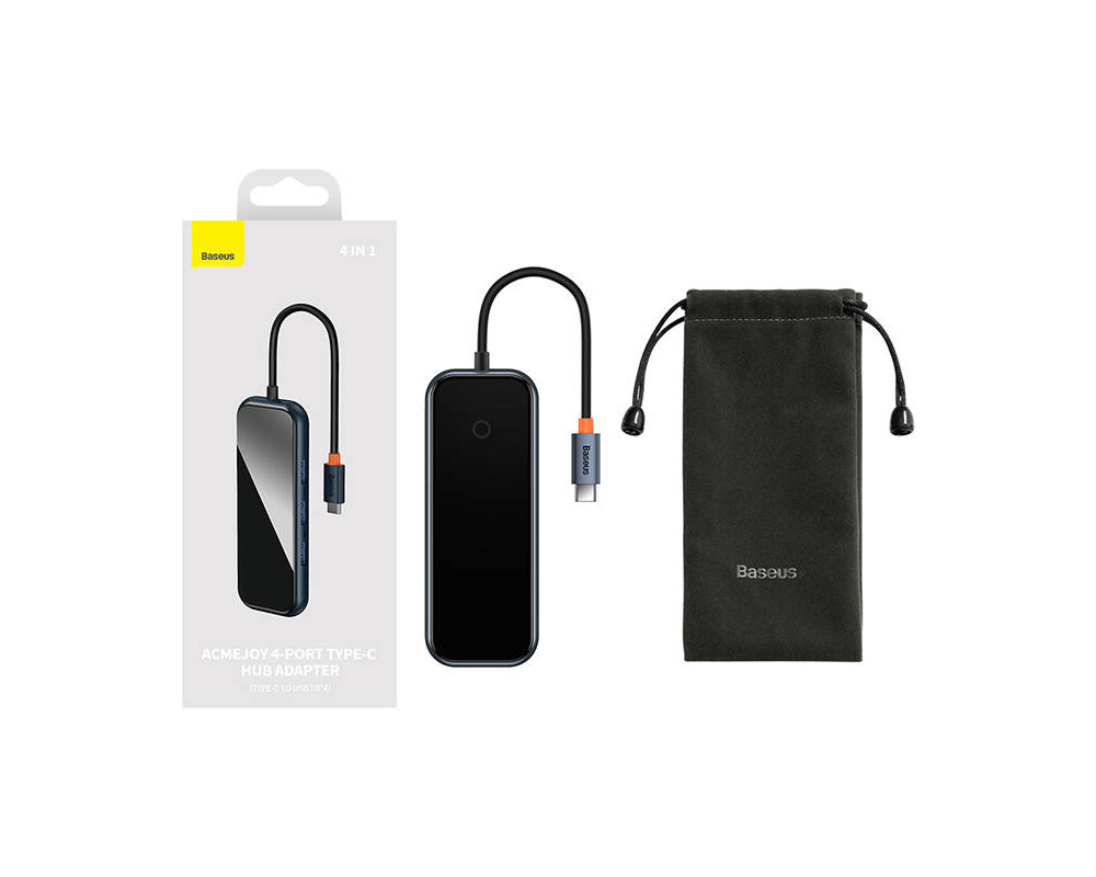 USB хъб Baseus AcmeJoy WKJZ010513 4-портов USB-C към 1xUSB-C / 4xUSB3.0 - тъмносив 15