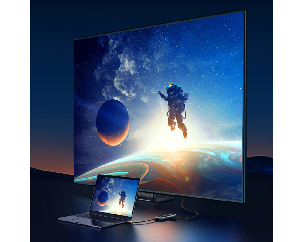 USB хъб Baseus AcmeJoy 8-портов USB-C към 1xHDMI /2xUSB-A 3.0 / 1xUSB-A 2.0 / 1xUSB-C PD&Data /1xRJ45 / 1xSD/TF - сив 10