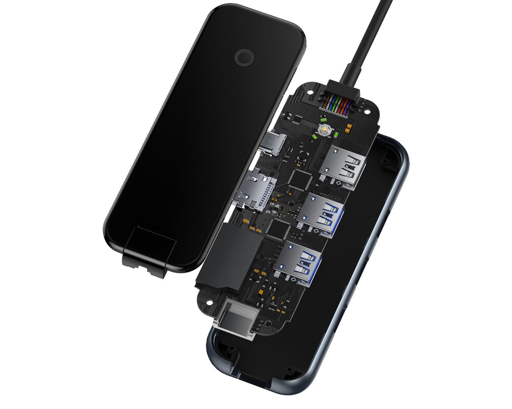 USB хъб Baseus AcmeJoy 8-портов USB-C към 1xHDMI /2xUSB-A 3.0 / 1xUSB-A 2.0 / 1xUSB-C PD&Data /1xRJ45 / 1xSD/TF - сив 4