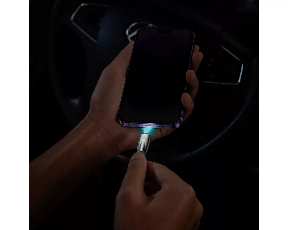 Кабел Кабел Baseus Glimmer fast charging USB-C към Lightning 20W 2м - черен 8
