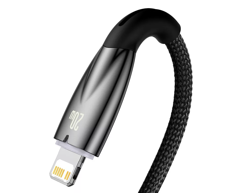 Кабел Кабел Baseus Glimmer fast charging USB-C към Lightning 20W 2м - черен 3