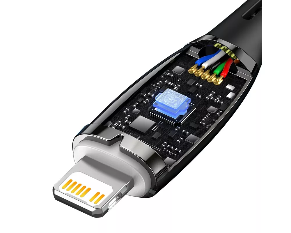 Кабел Кабел Baseus Glimmer fast charging USB-C към Lightning 20W 2м - черен 6