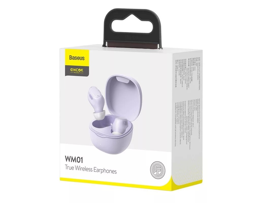 Слушалки Безжични Baseus Encok WM01 TWS Bluetooth 5.3 NGTW240005 - лилави 5