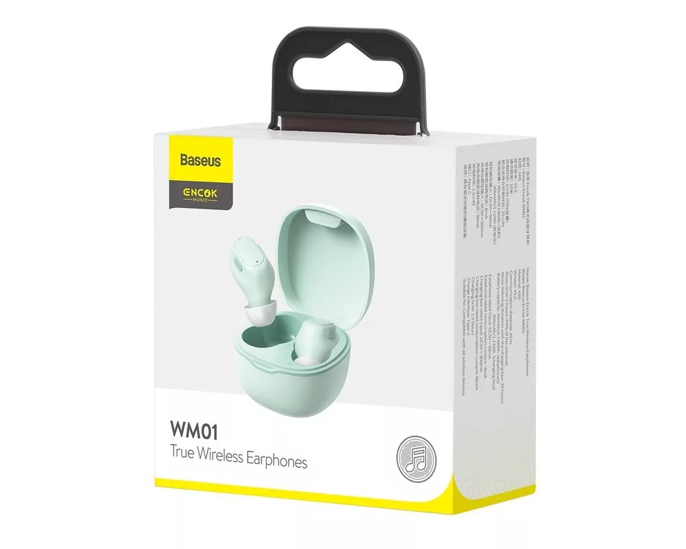 Слушалки Безжични Baseus Encok WM01 TWS Bluetooth 5.3 NGTW240006 - зелени 5