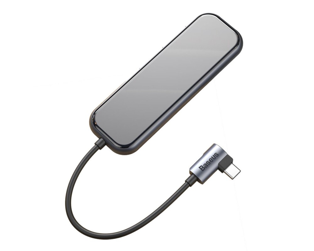 USB хъб Baseus USB тип C към 4x USB 3.0 / USB тип C PD адаптер за MacBook / PC CAHUB-EZ0G - сив 3