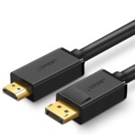 <span>Кабел</span> Еднопосочен кабел Ugreen DP101 10239 от DisplayPort към HDMI 4K 30Hz 32 AWG 1.5 м - черен <span class='catalog-num-in-name'>10239</span> - 
