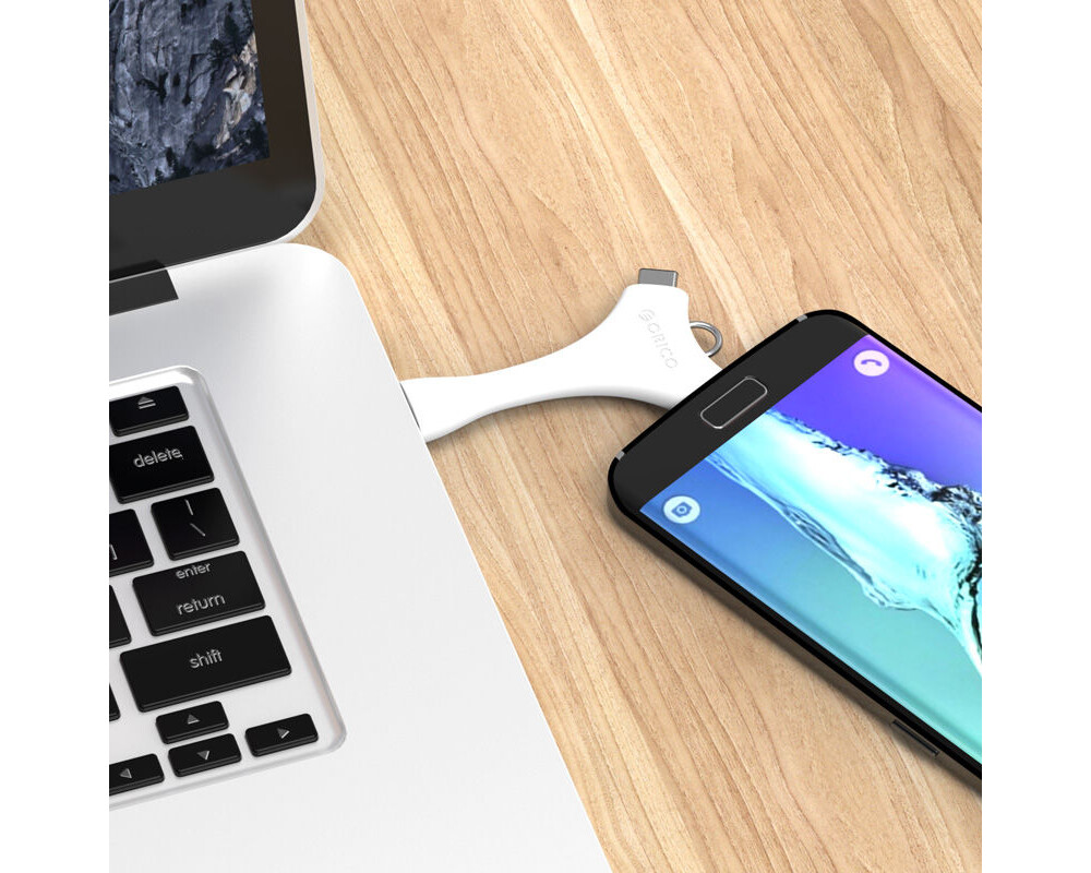 Адаптери Orico Dual Port Portable Sync&Charge C1-WH 2