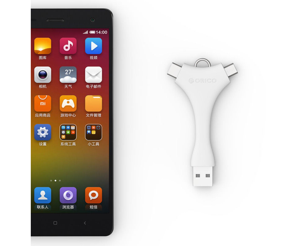 Адаптери Orico Dual Port Portable Sync&Charge C1-WH 3