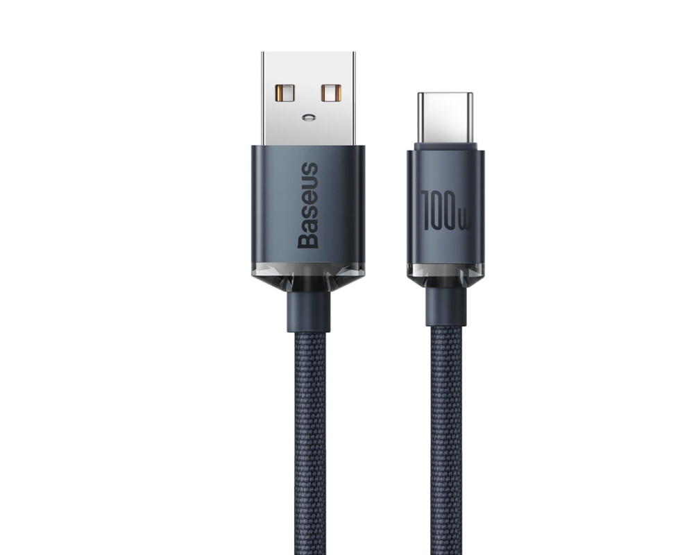 Кабел Baseus CAJY000401 Crystal Shine USB Type A към USB Type C 100W 1,2м черен 3