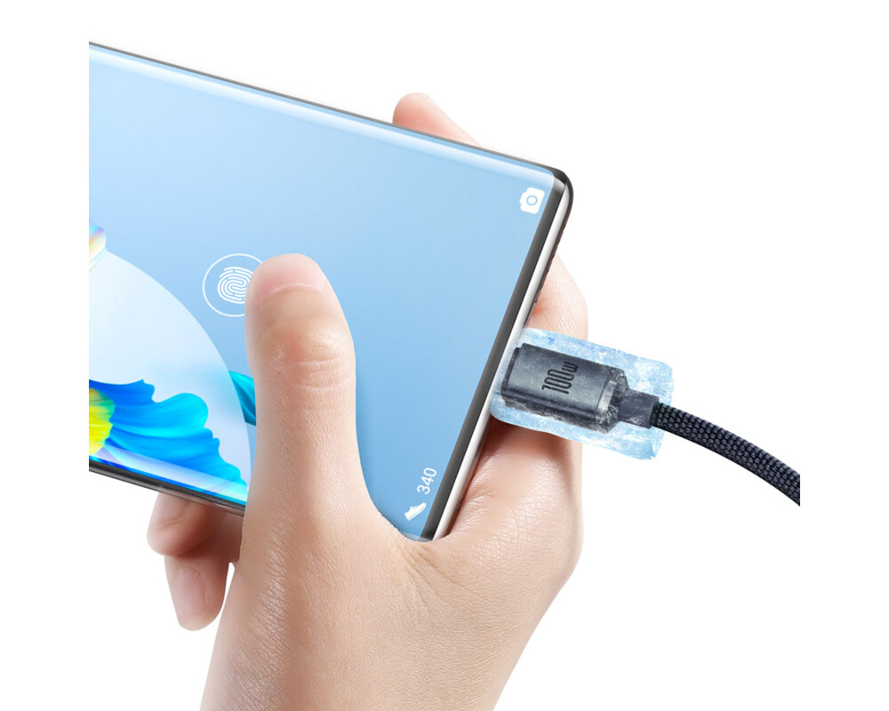 Кабел Baseus CAJY000401 Crystal Shine USB Type A към USB Type C 100W 1,2м черен 8