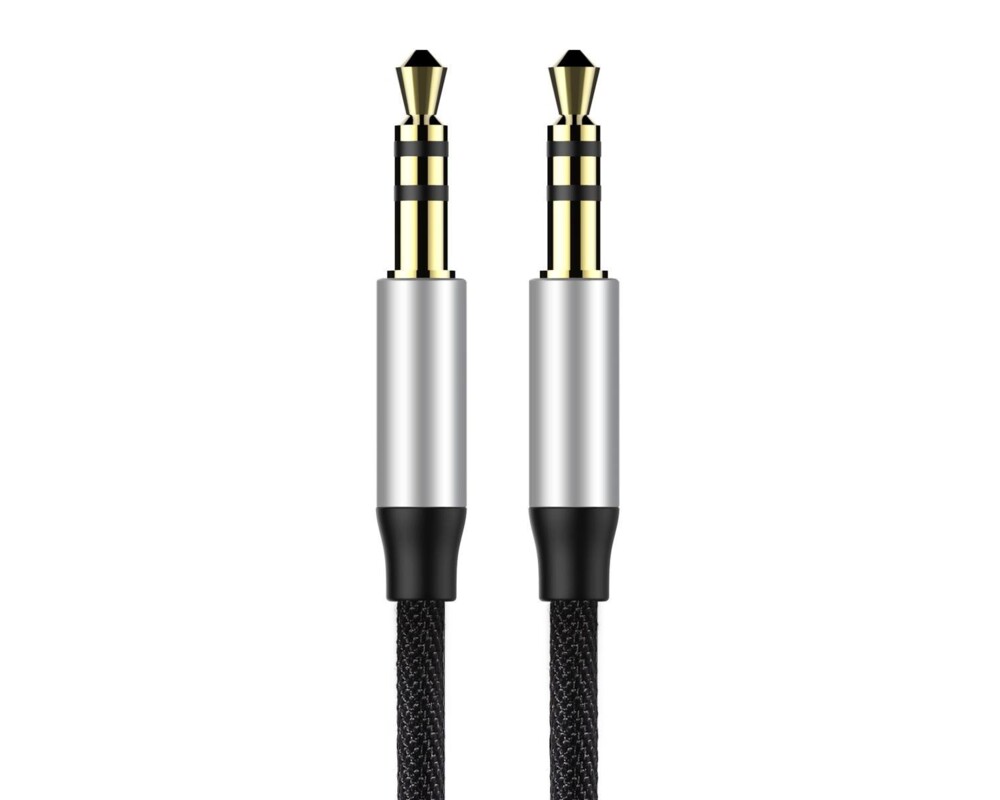 Аудио кабел Стерео аудио кабел Baseus Yiven M30 Mini Jack 3.5мм AUX CAM30-BS1 1м - сребристо-черен 2
