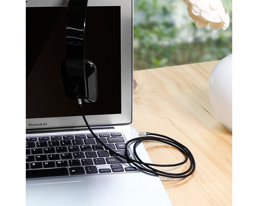Аудио кабел Стерео аудио кабел Baseus Yiven M30 Mini Jack 3.5мм AUX CAM30-BS1 1м - сребристо-черен 8