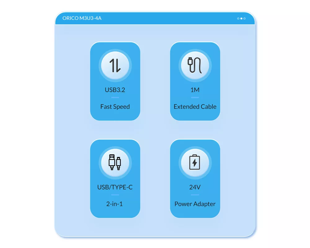 USB хъб Orico M3U3-7A USB3.2 7-порта- черен 4