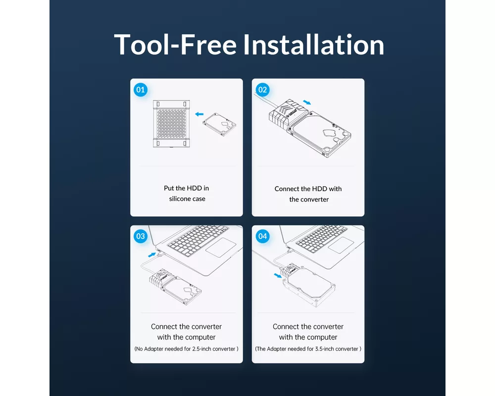 Адаптери Адаптер Orico UTS1-2A-05 SATA HDD - черен 6