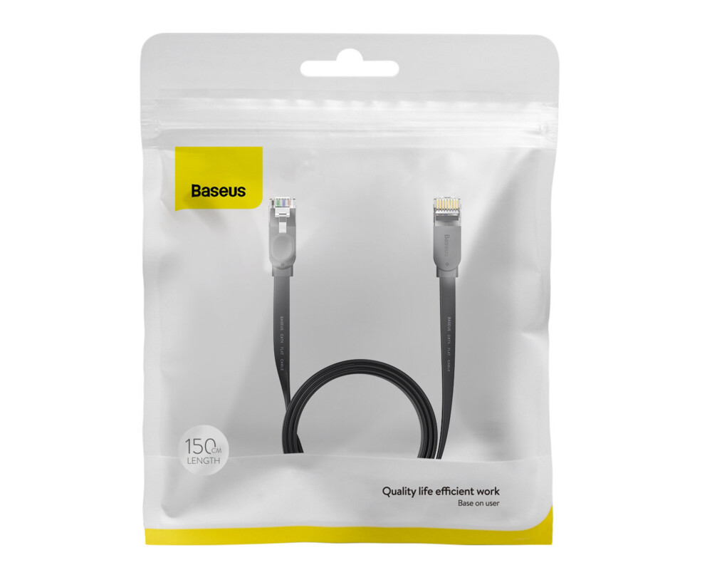 Мрежов кабел Baseus WKJS000001 high Speed Cat6 32AWG Gigabit network cable (flat cable) 1.5м - черен 3